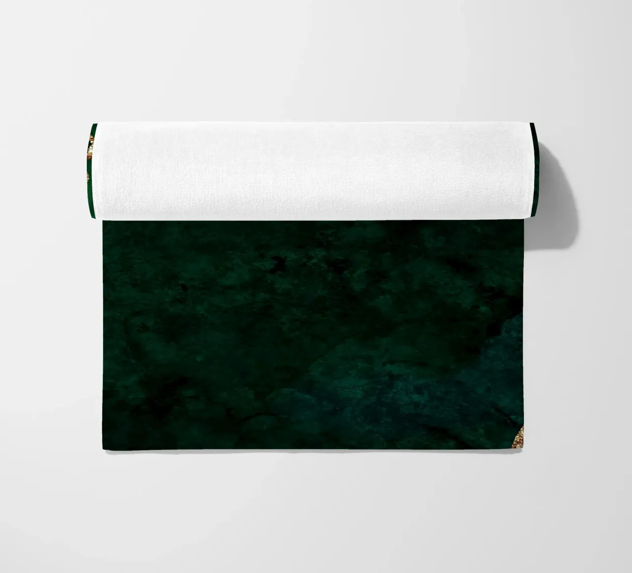 Emerald & Gold Agate Texture 04 beach towel by Gemstone Textures