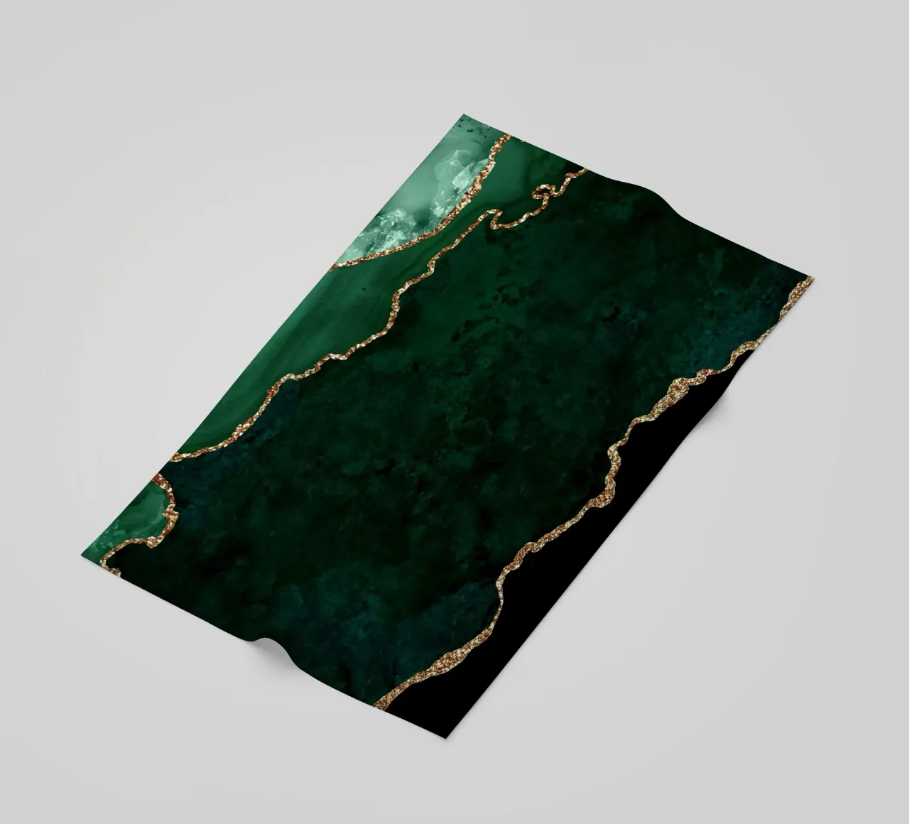 Emerald & Gold Agate Texture 04 beach towel by Gemstone Textures