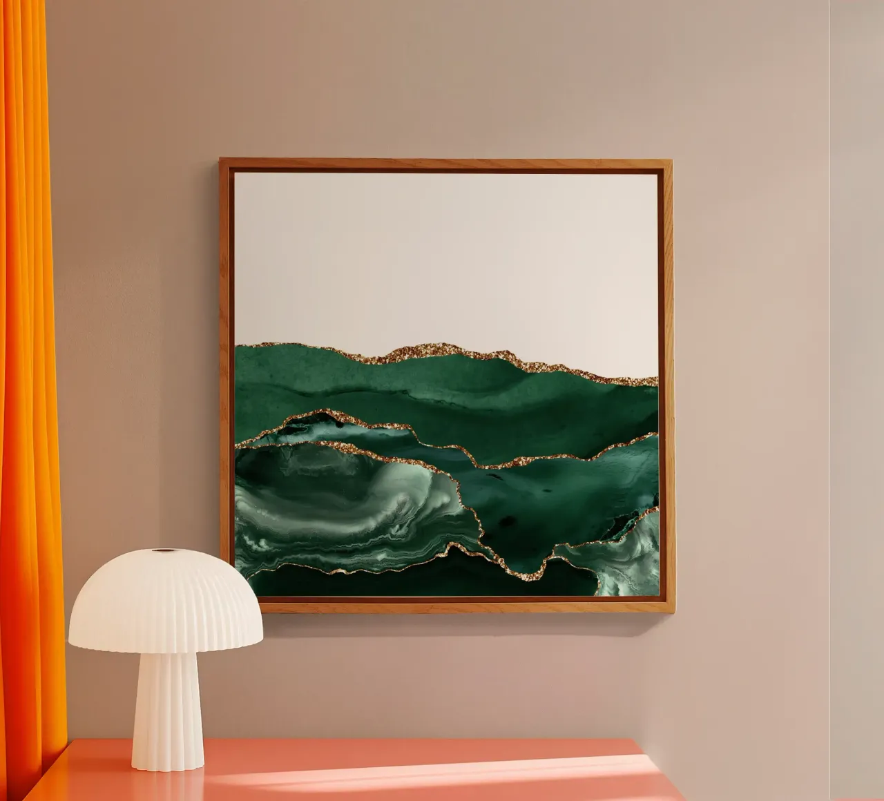 Smaragd & Goud Agaat Textuur 05 acryl van Gemstone Textures