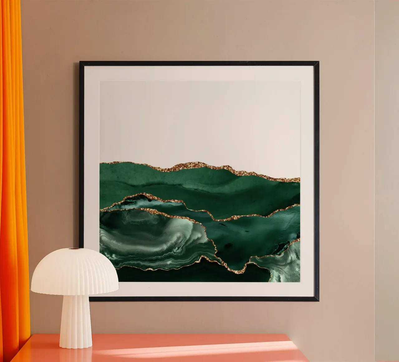 Emerald & Gold Agate Texture 05 poster de Gemstone Textures