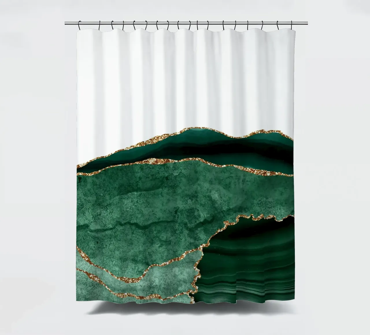 Smaragd & Gold Achat Textur 06 Duschvorhang von Gemstone Textures