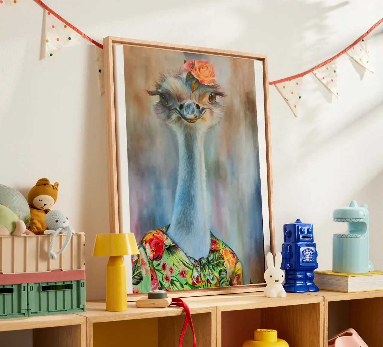 Georgette the ostrich canvas by HelenBarenton