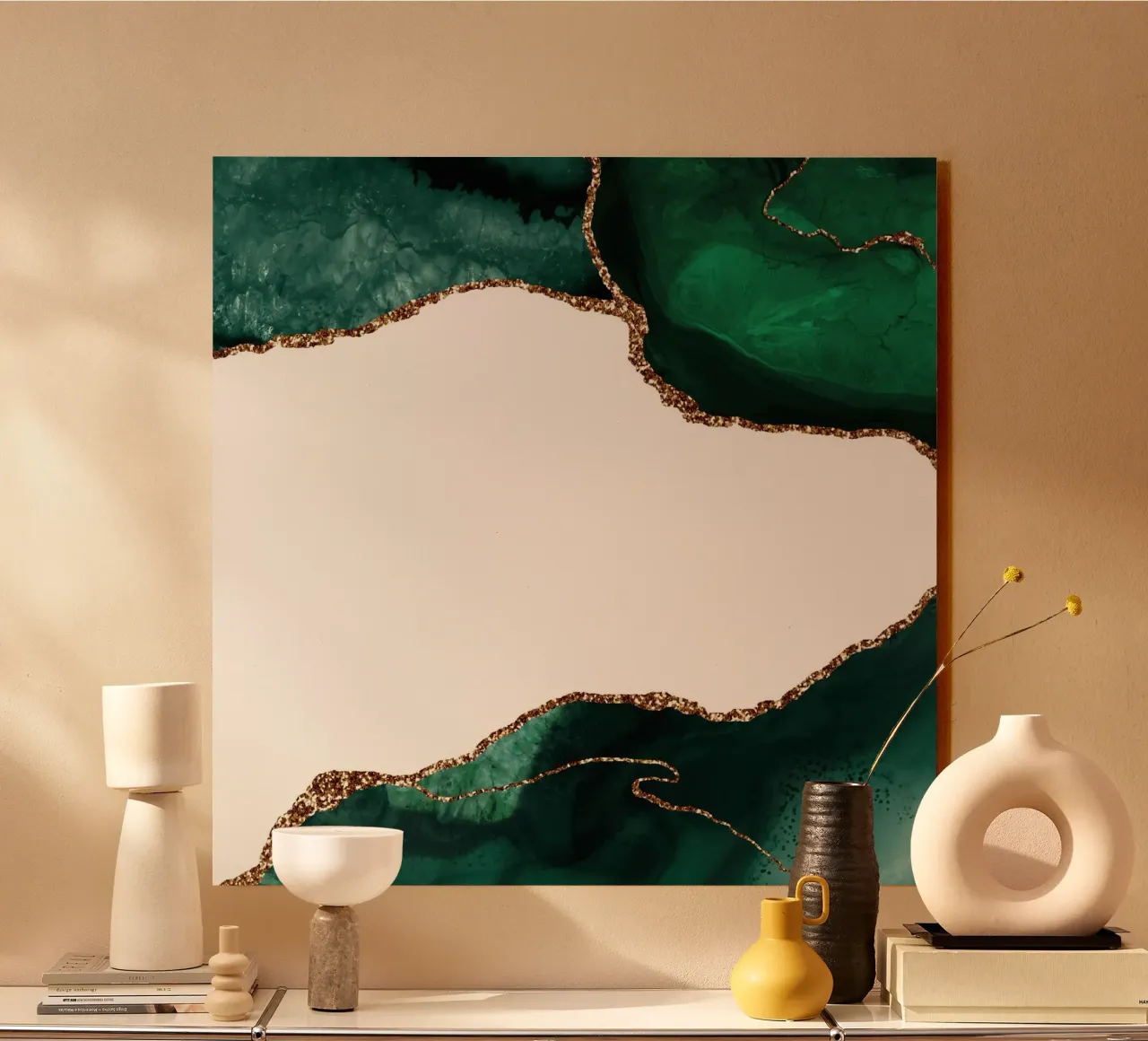 Smaragd & Goud Agaat Textuur 11 acryl van Gemstone Textures