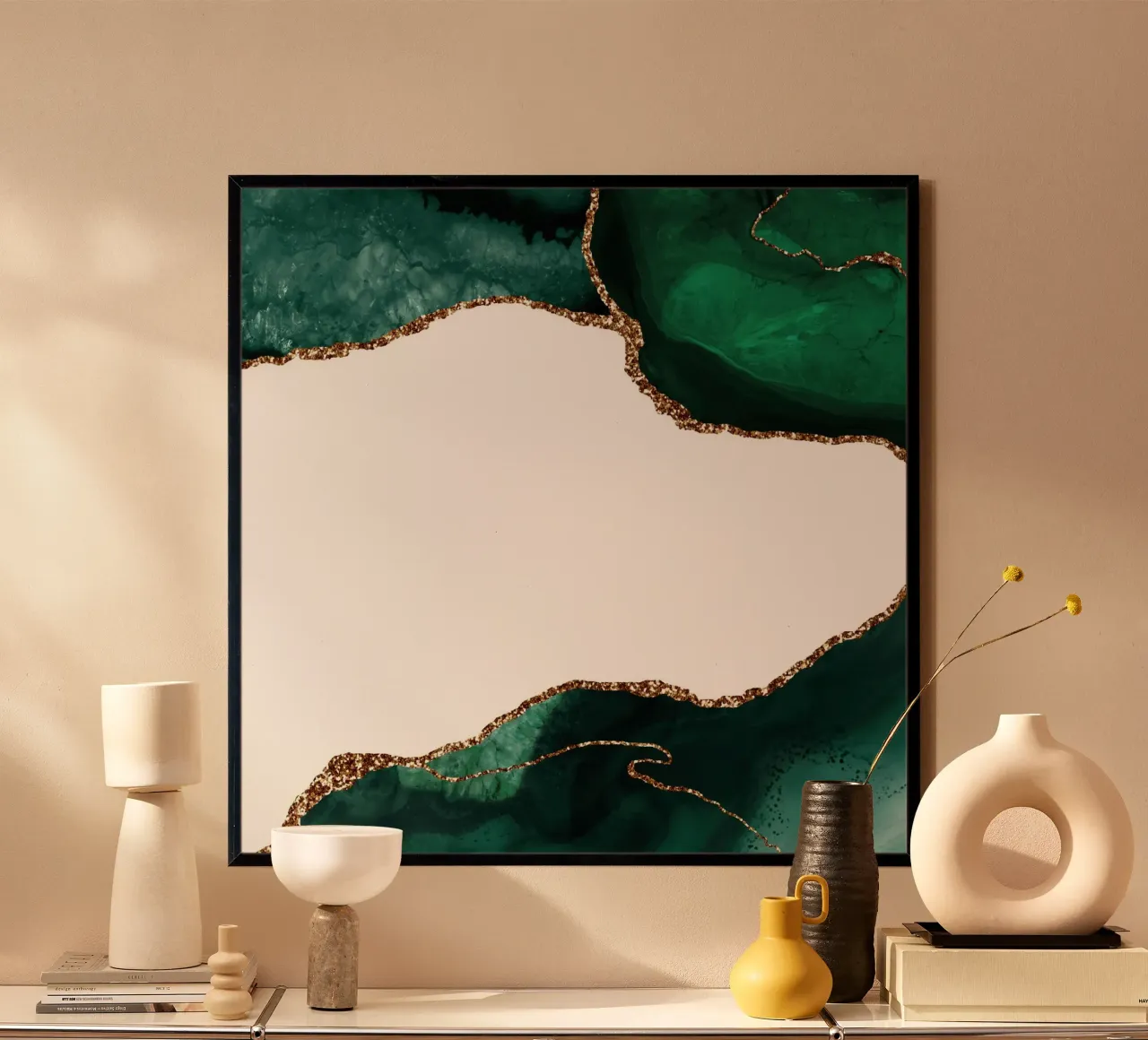 Smaragd & Goud Agaat Textuur 11 hahnemühle van Gemstone Textures