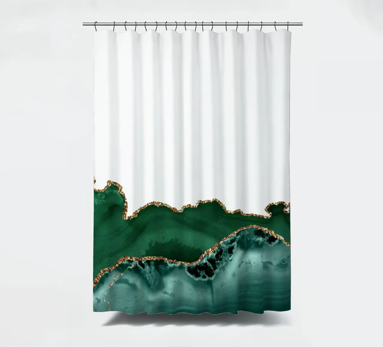 Smaragd & Gold Achat Textur 12 Duschvorhang von Gemstone Textures