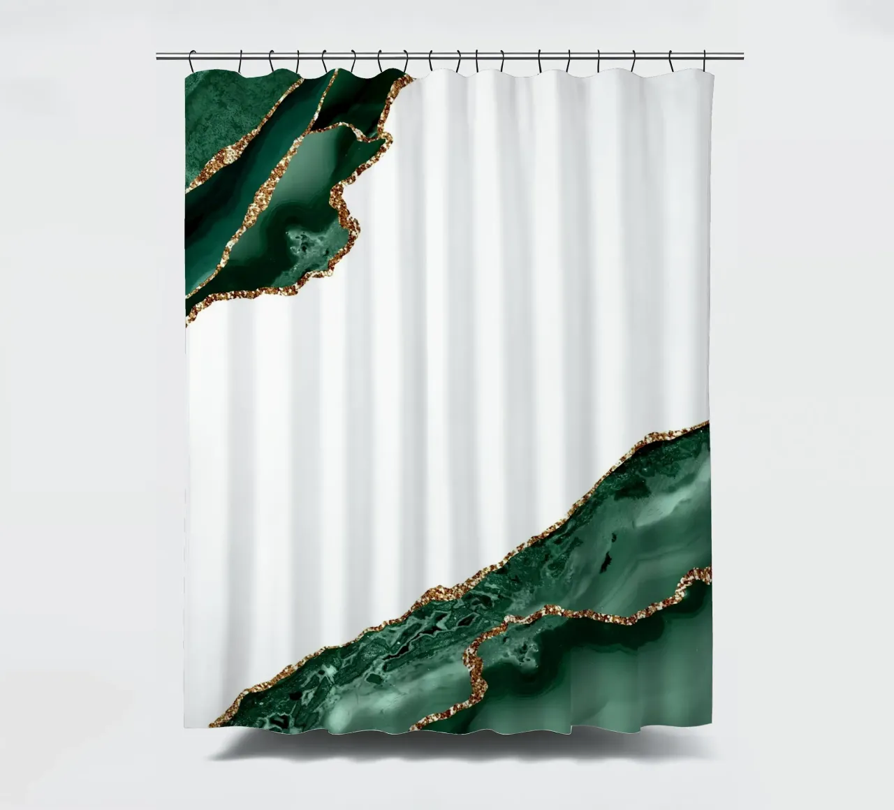 Smaragd & Goud Agaat Textuur 13 douchegordijn van Gemstone Textures