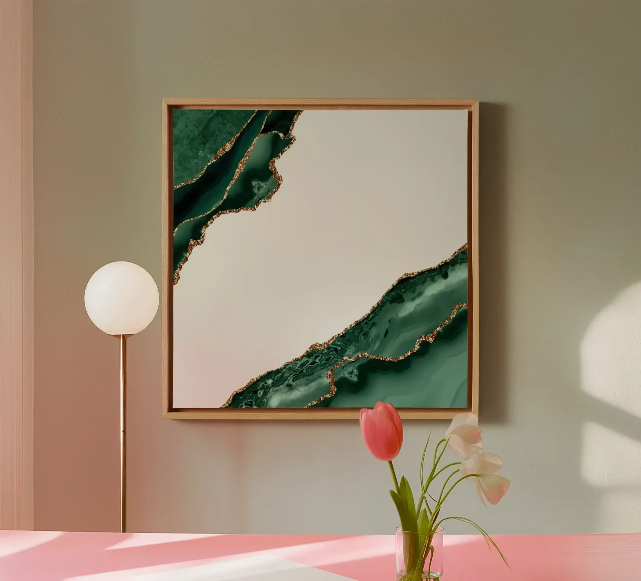 Smaragd & Goud Agaat Textuur 13 canvas van Gemstone Textures