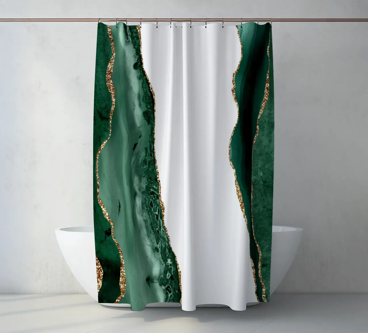 Smaragd & Gold Achat Textur 14 Duschvorhang von Gemstone Textures