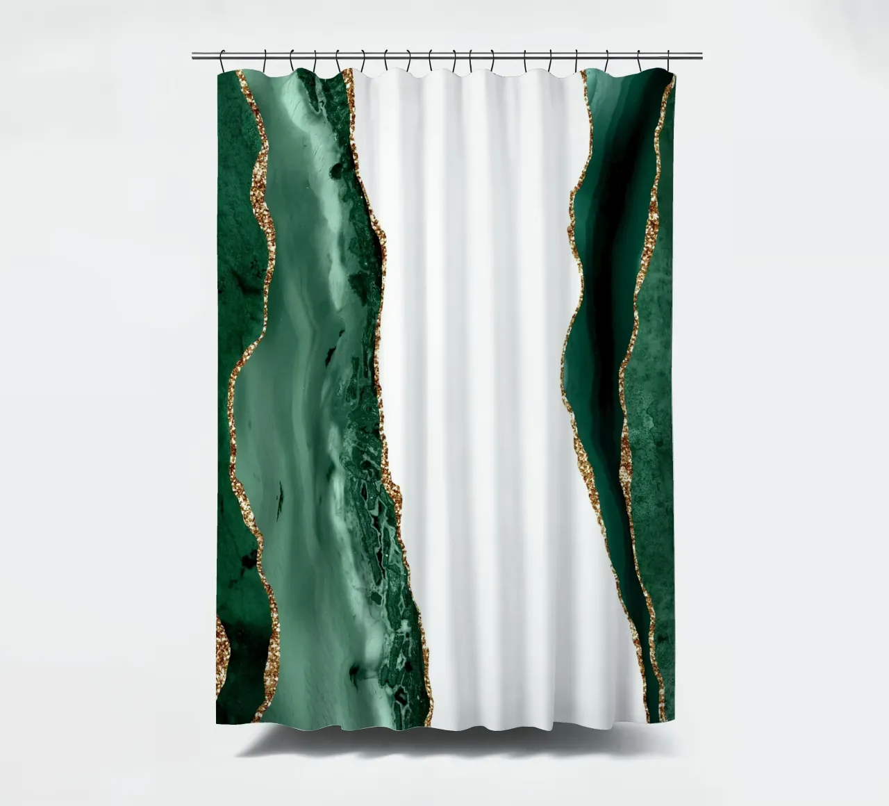 Smaragd & Gold Achat Textur 14 Duschvorhang von Gemstone Textures