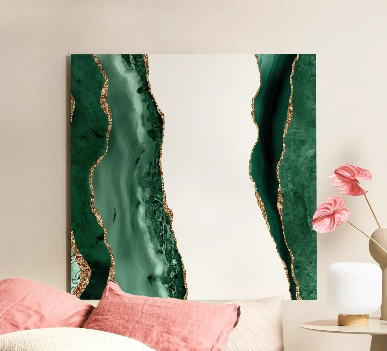 Agata smeraldo e oro Texture 14 alluminio dibond da Gemstone Textures
