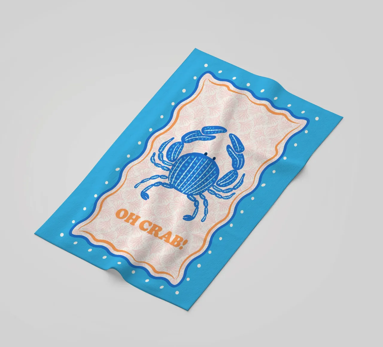 Oh Crab! beach towel by Studio Birchwood