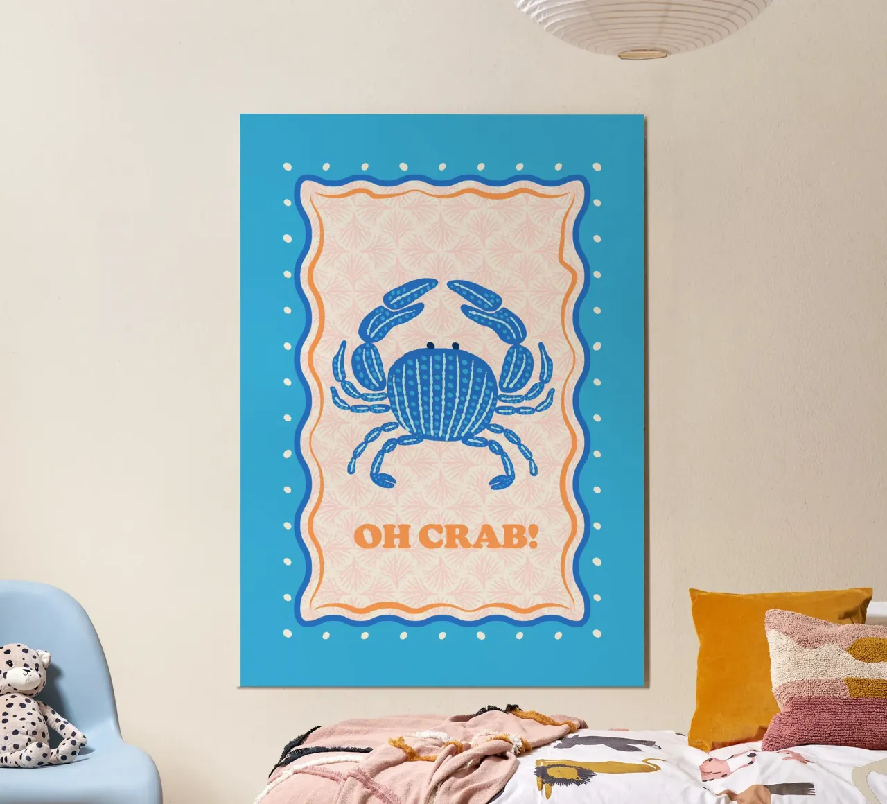Oh Crab! poster con telaio in alluminio da Studio Birchwood