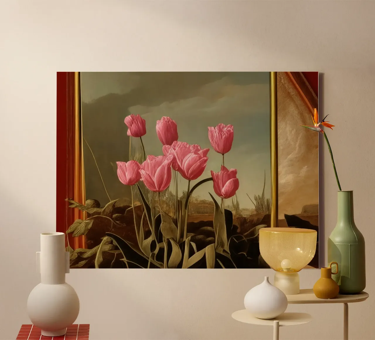 Blumen_11 tela con Cornice a cassetta da Impressionismus by LK