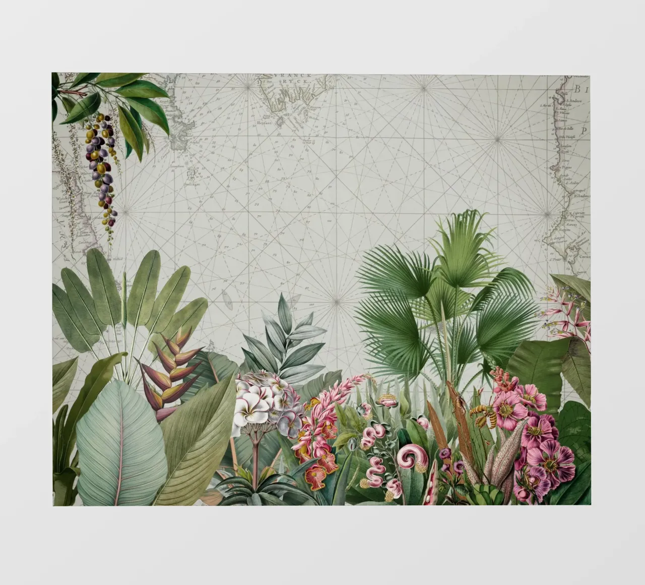 Paesaggio esotico tropicale d'epoca telo in pvc da Vintage World - Uta Naumann