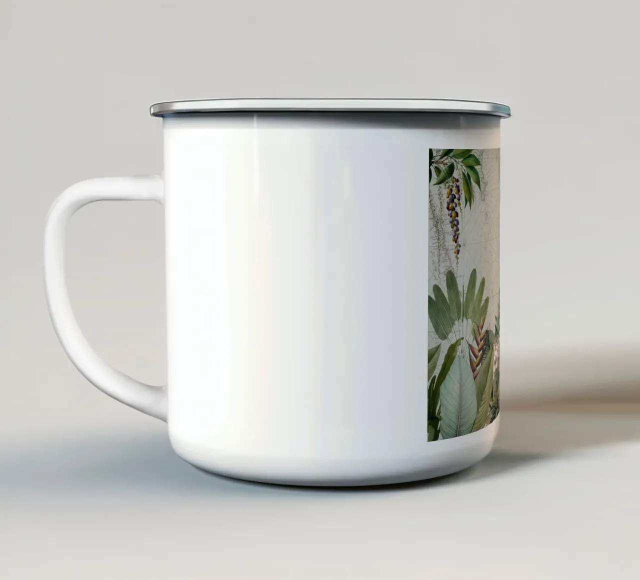 Paesaggio esotico tropicale d'epoca tazza in smalto da Vintage World - Uta Naumann