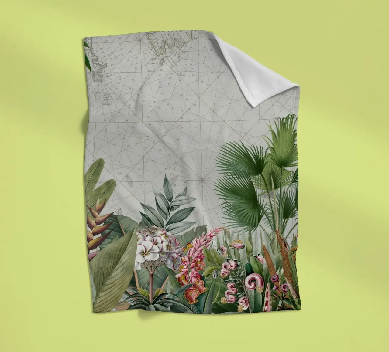 Paesaggio esotico tropicale d'epoca coperta in pile da Vintage World - Uta Naumann