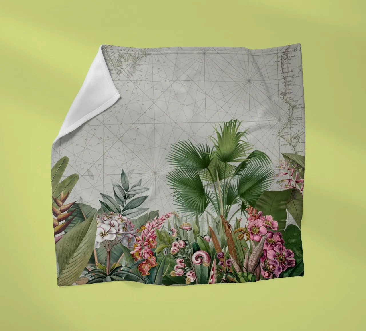 Paesaggio esotico tropicale d'epoca coperta in pile da Vintage World - Uta Naumann
