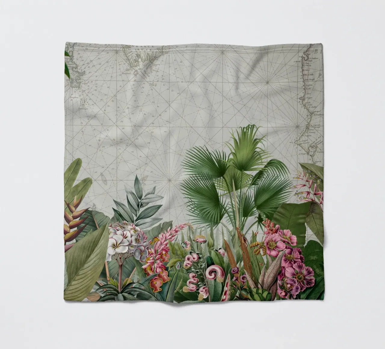 Paesaggio esotico tropicale d'epoca coperta in pile da Vintage World - Uta Naumann