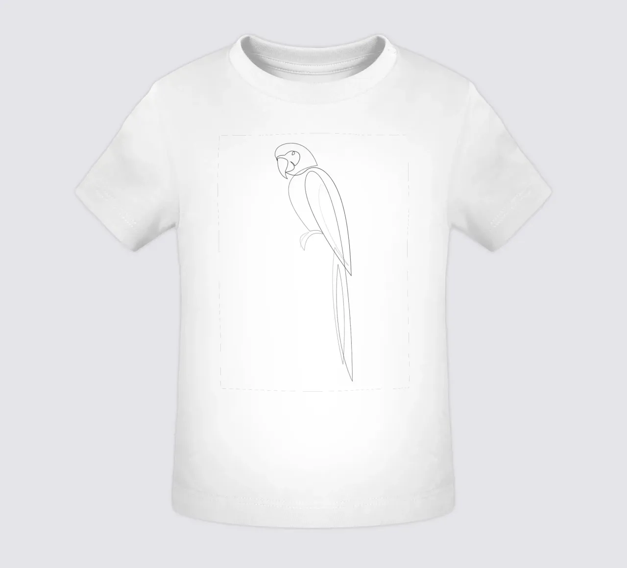 Macaw - one line parrot baby t-shirt by Addillum