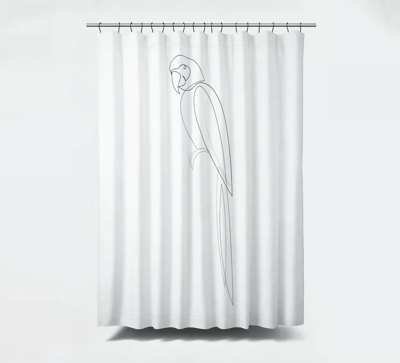 Macaw - one line parrot Duschvorhang von Addillum