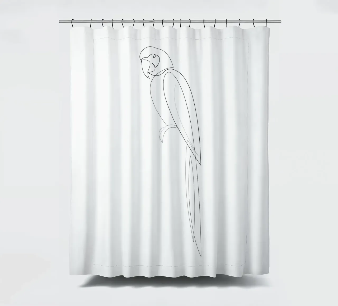 Macaw - one line parrot Duschvorhang von Addillum