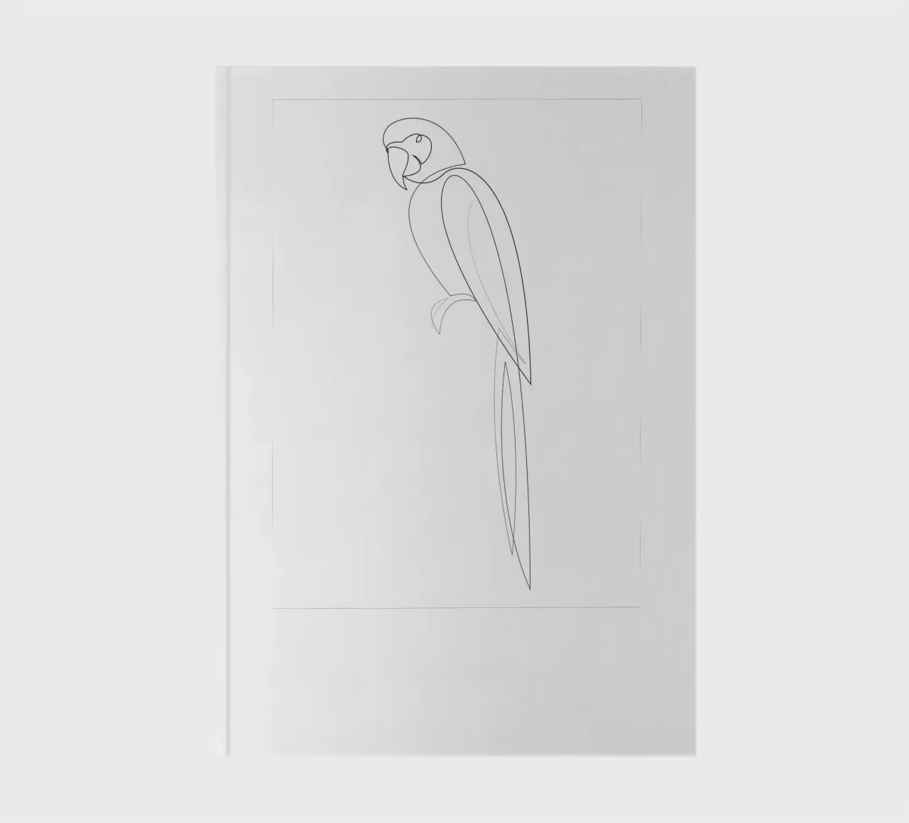 Macaw - one line parrot notebook by Addillum