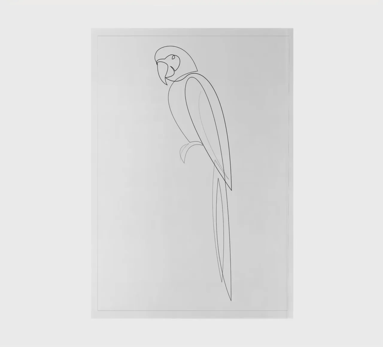 Macaw - one line parrot notebook by Addillum