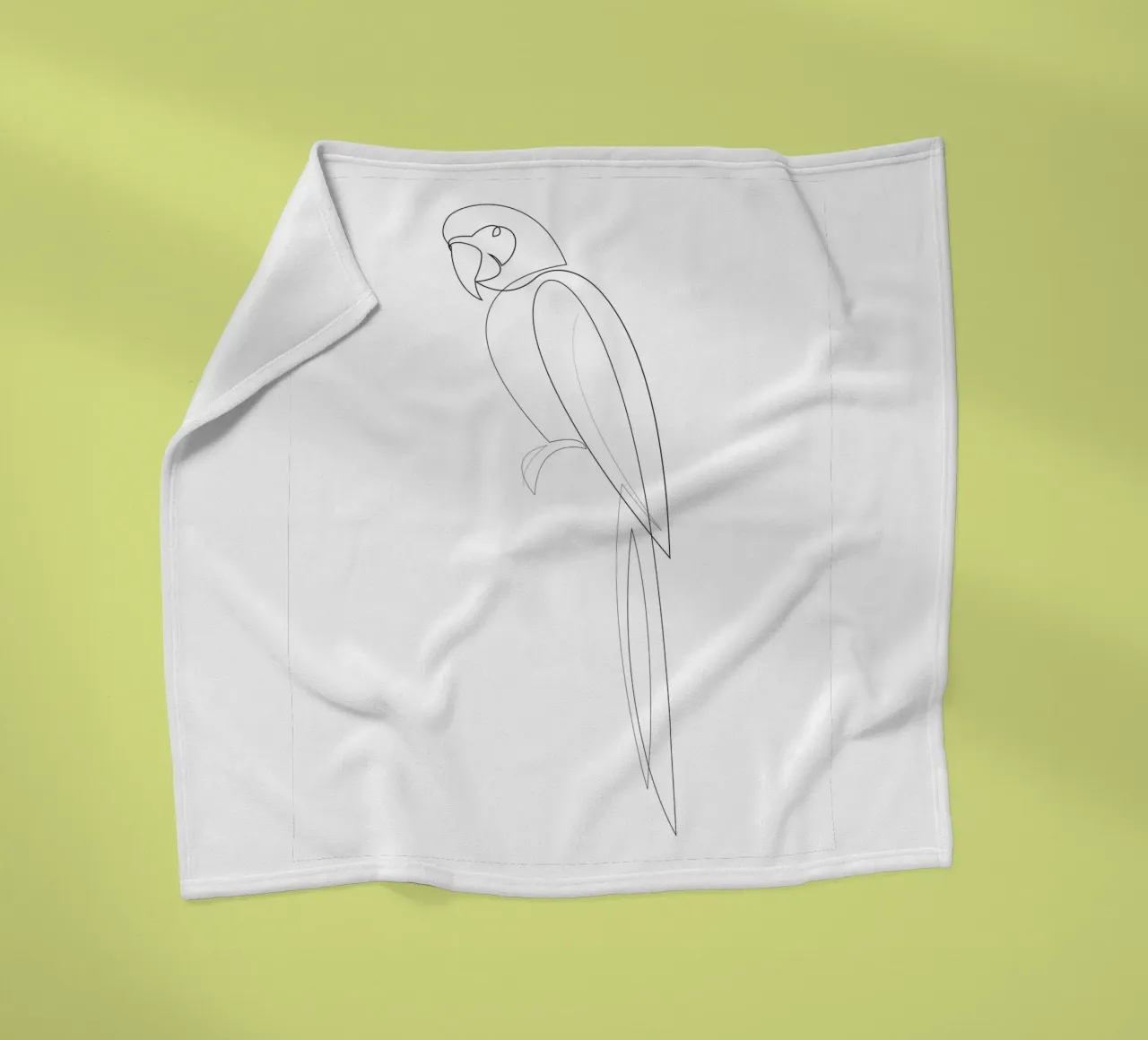 Macaw - one line parrot coperta in pile da Addillum