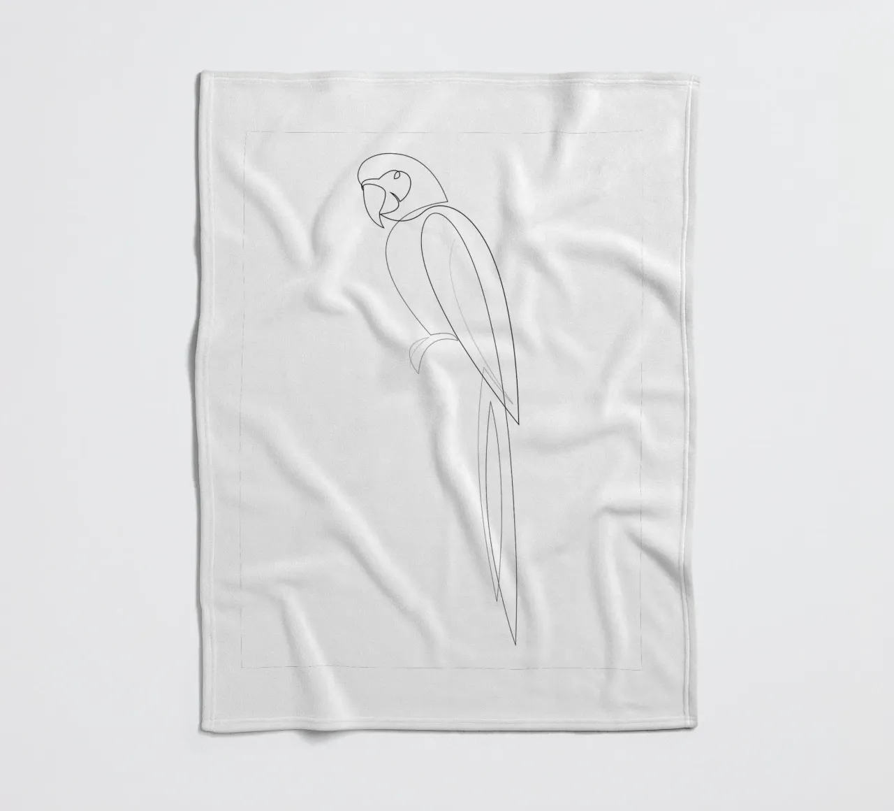Macaw - one line parrot coperta in pile da Addillum