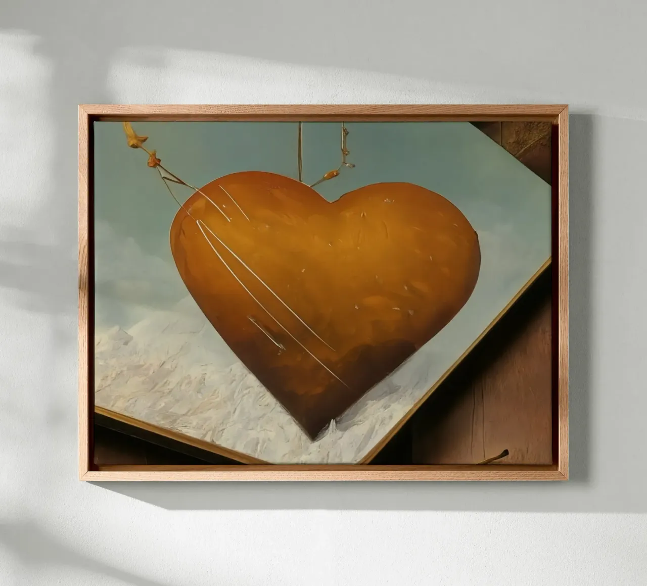 Decorative bowl with heart_1 canvas with Floater frame by Impressionismus by LK