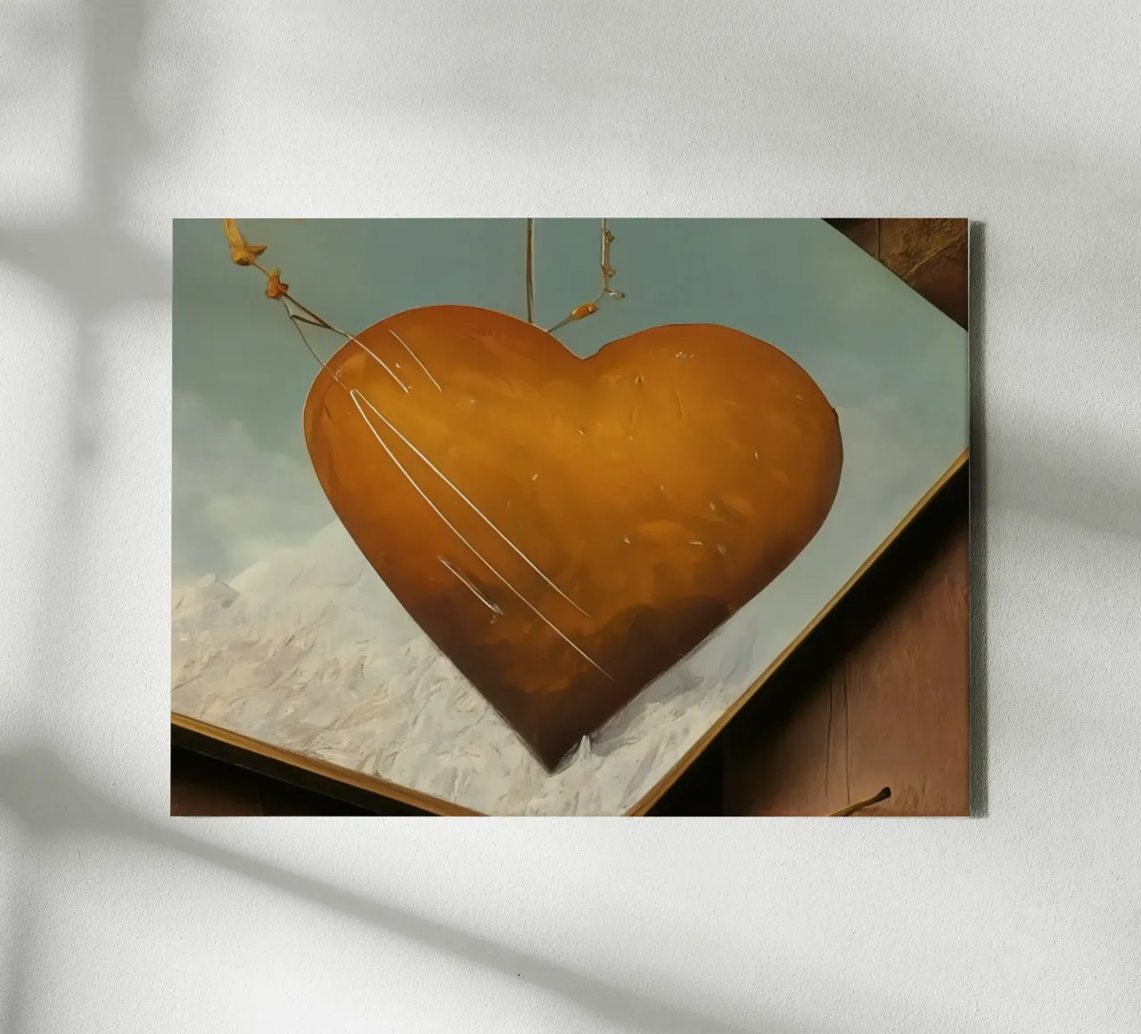 Decorative bowl with heart_1 canvas with Floater frame by Impressionismus by LK