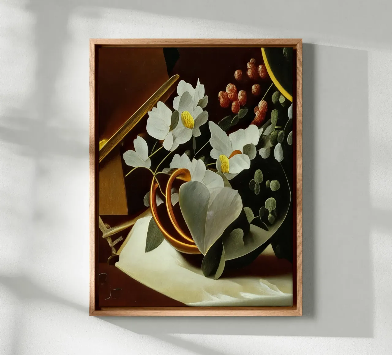 Sierschaal met hart_2 canvas met Baklijst van Impressionismus by LK