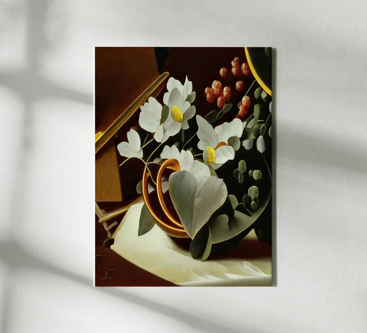 Sierschaal met hart_2 canvas met Baklijst van Impressionismus by LK