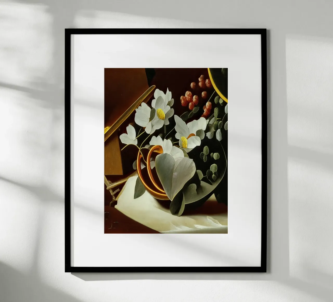 Ciotola decorativa con cuore_2 poster con telaio in legno da Impressionismus by LK