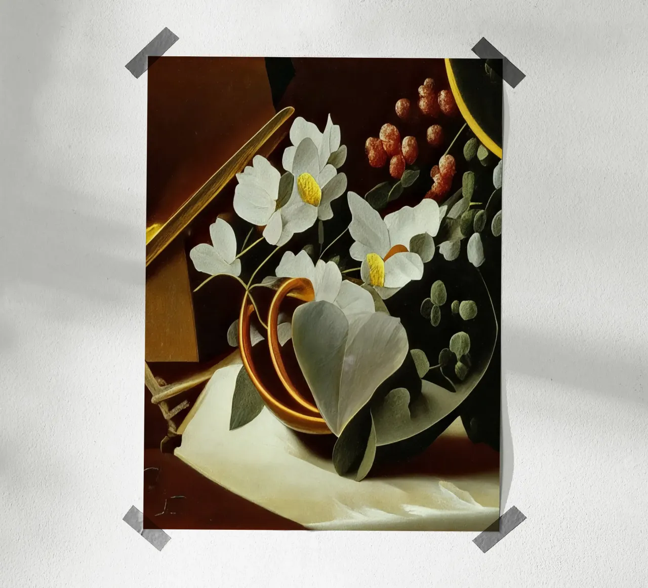 Ciotola decorativa con cuore_2 poster con telaio in legno da Impressionismus by LK