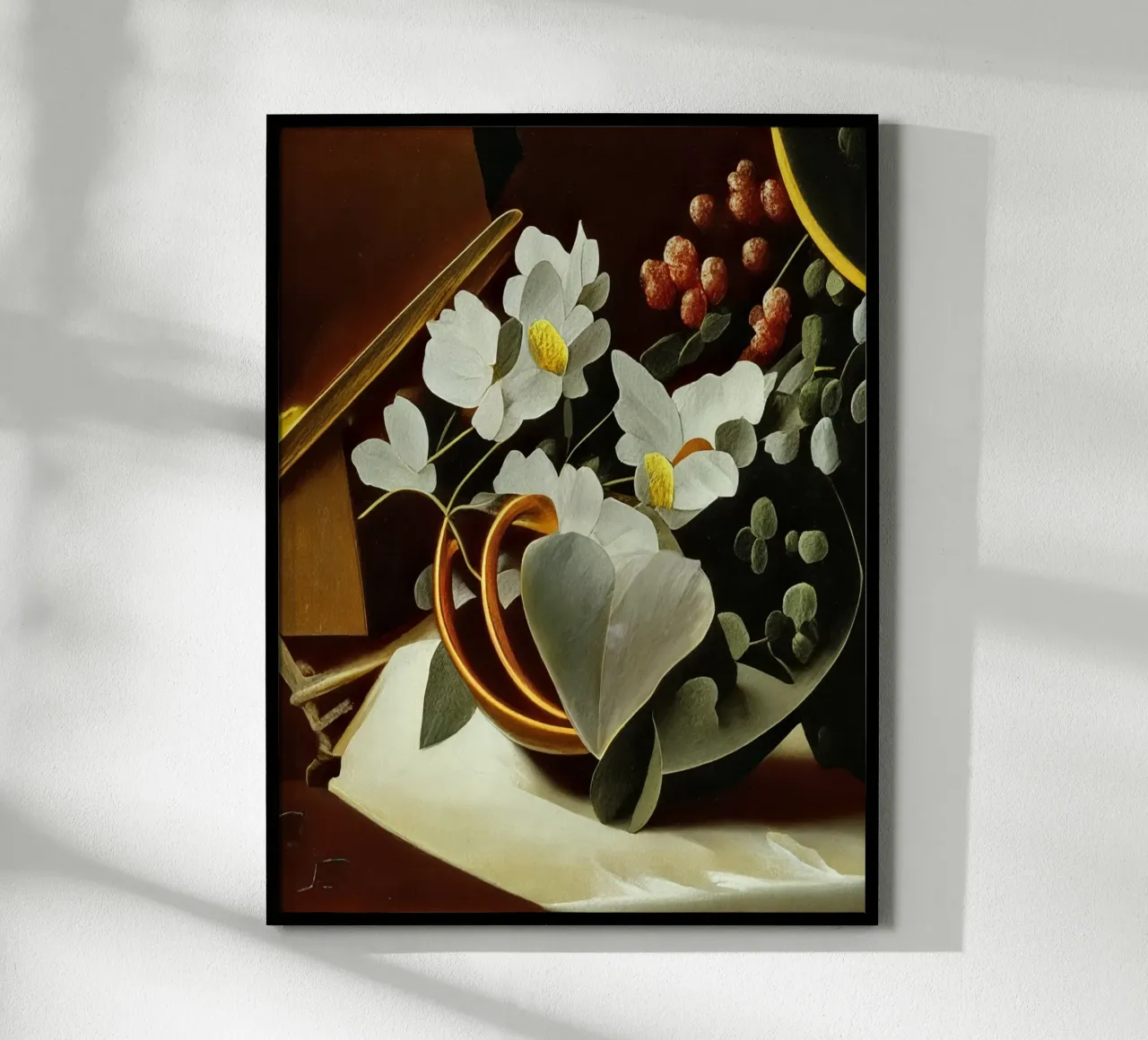 Ciotola decorativa con cuore_2 poster con telaio in legno da Impressionismus by LK