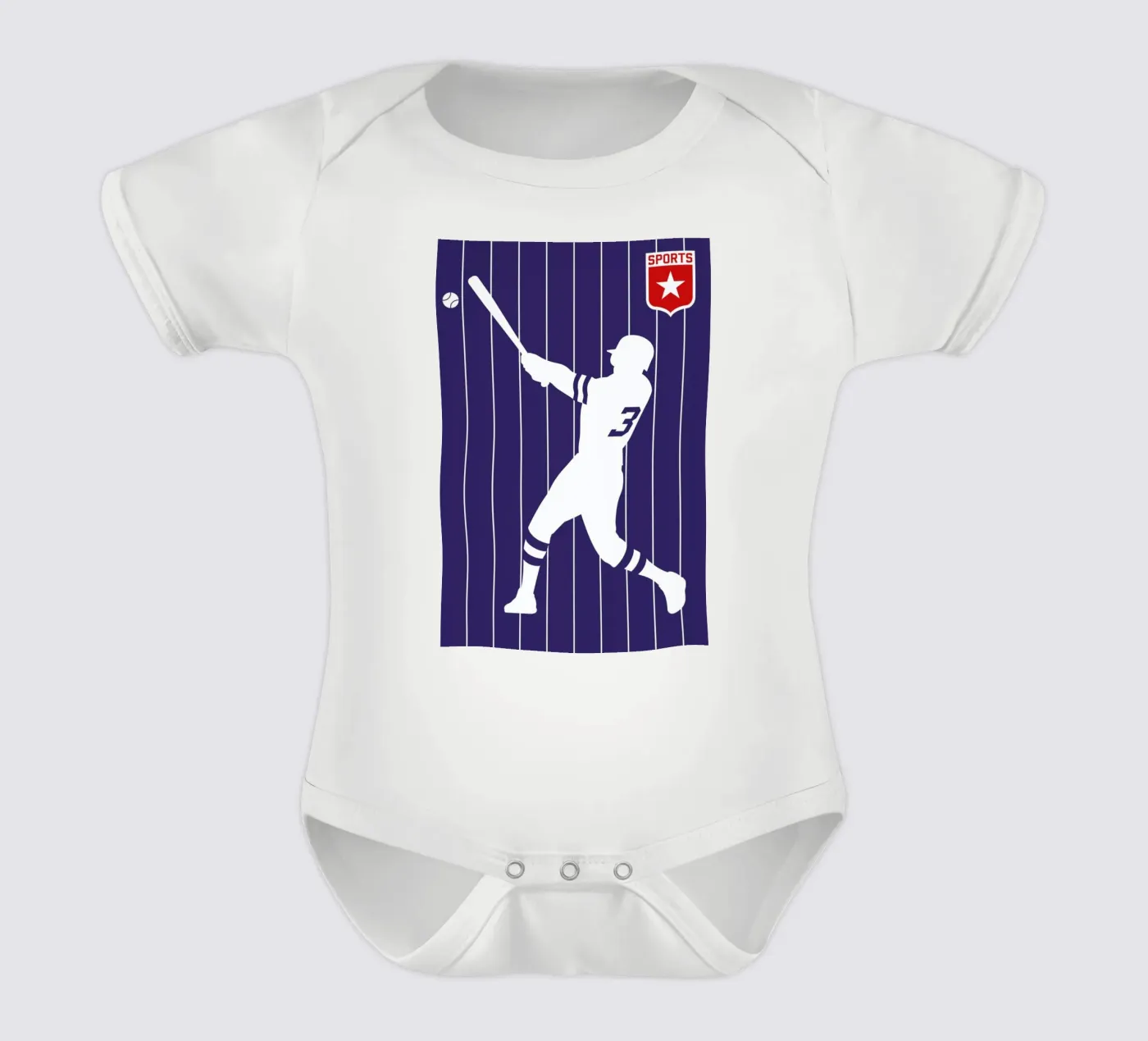 Baseball body neonato maniche corte da Bo Lundberg