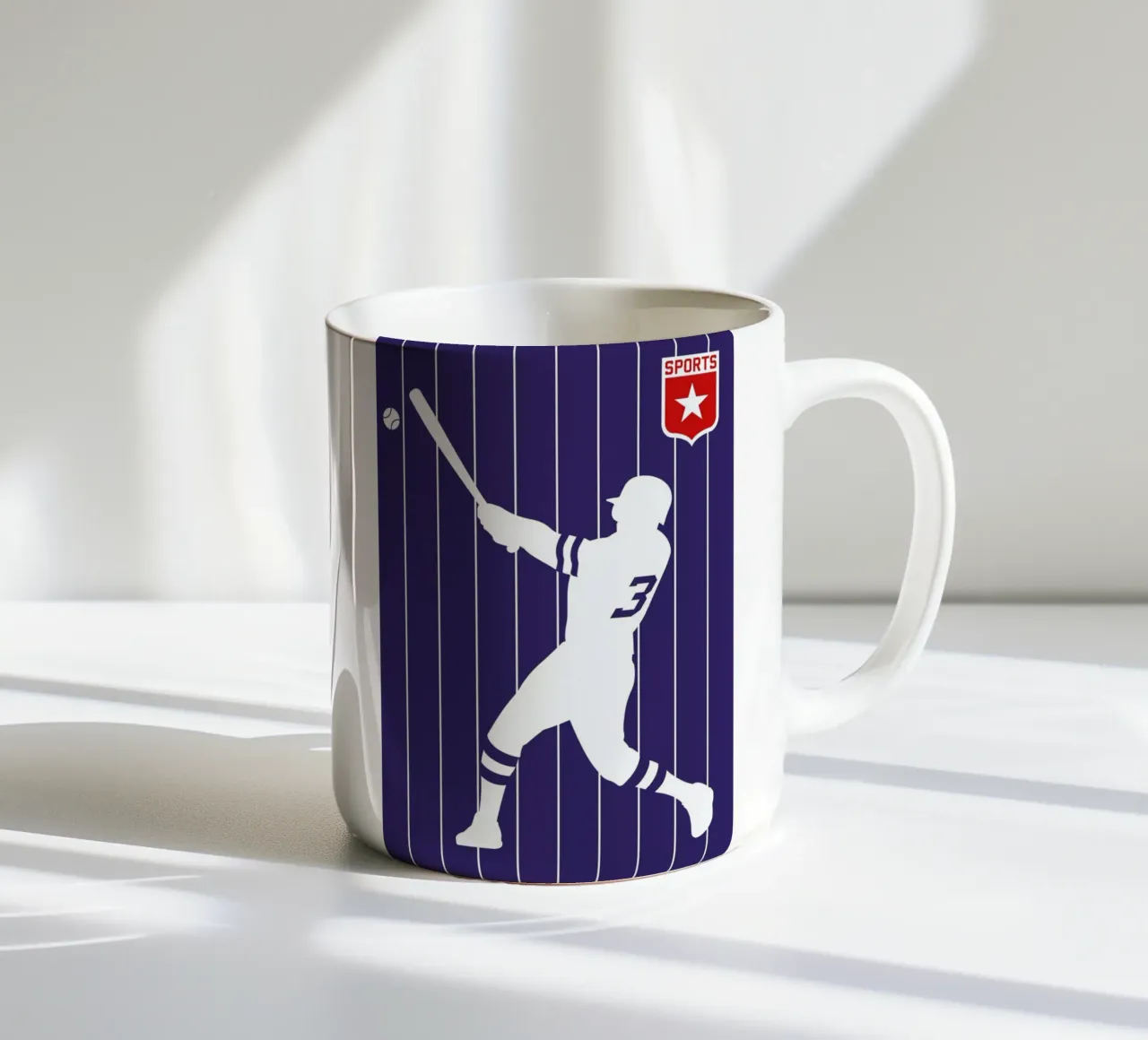 Baseball ceramic mug by Bo Lundberg