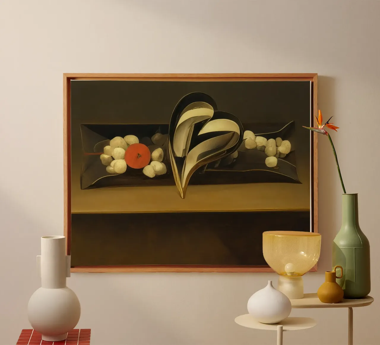 Sierschaal met hart_3 canvas met Baklijst van Impressionismus by LK