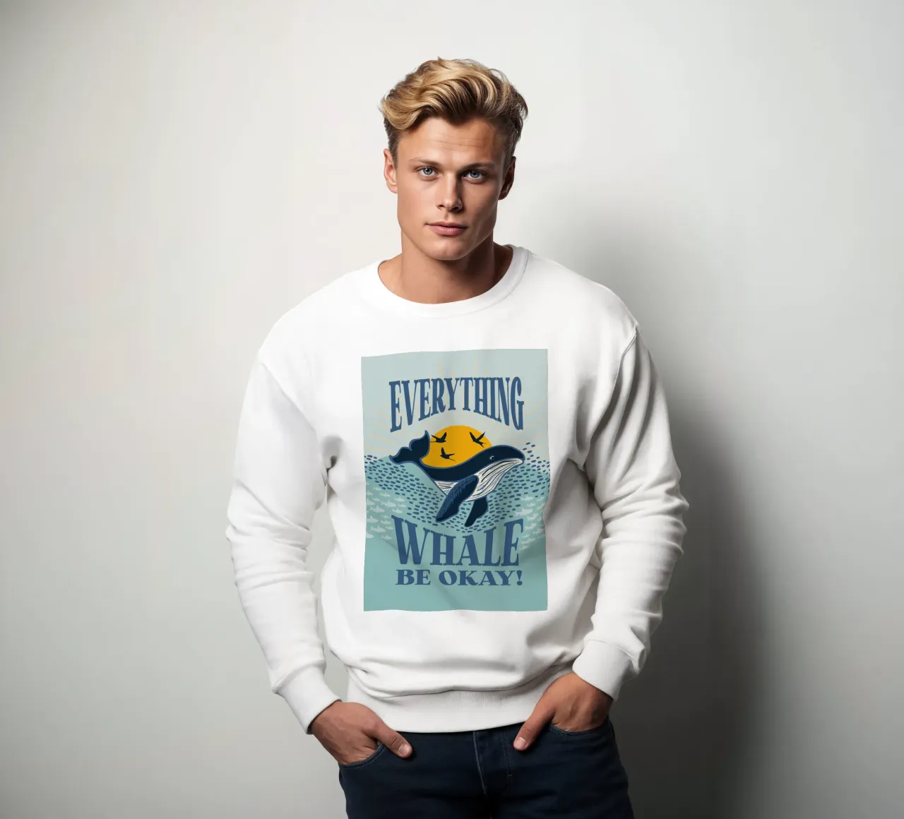 Tutto va bene per le balene! felpa da Studio Birchwood