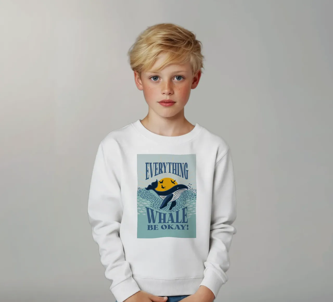 Tutto va bene per le balene! felpa bambino da Studio Birchwood