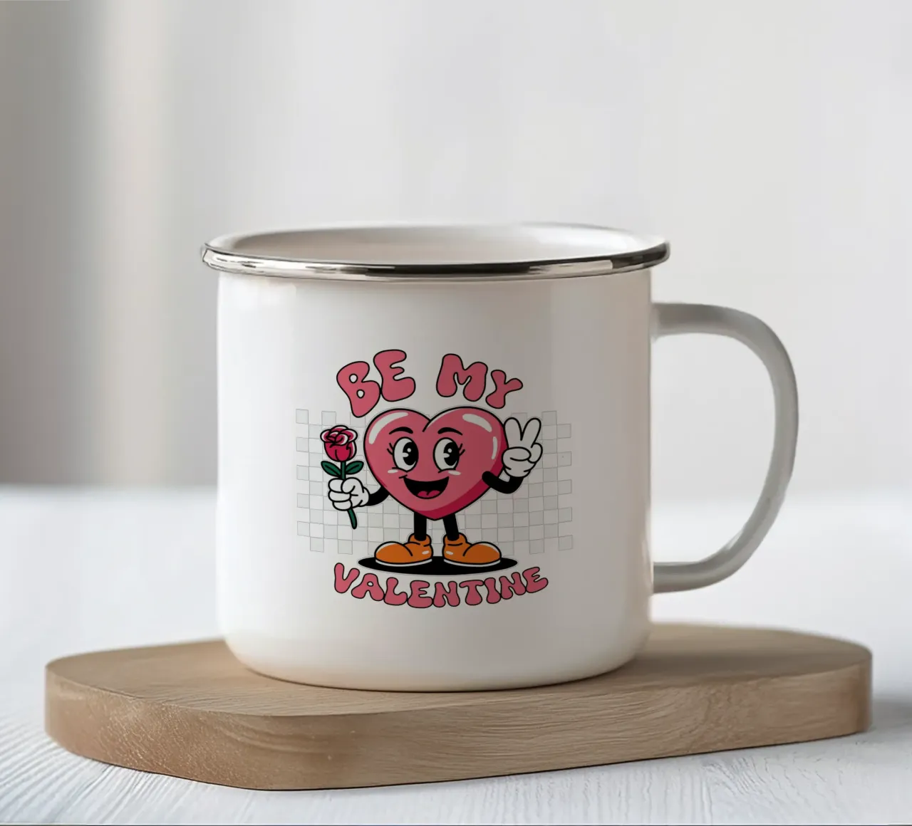 Be My Valentine tazza in smalto da edsonramosart