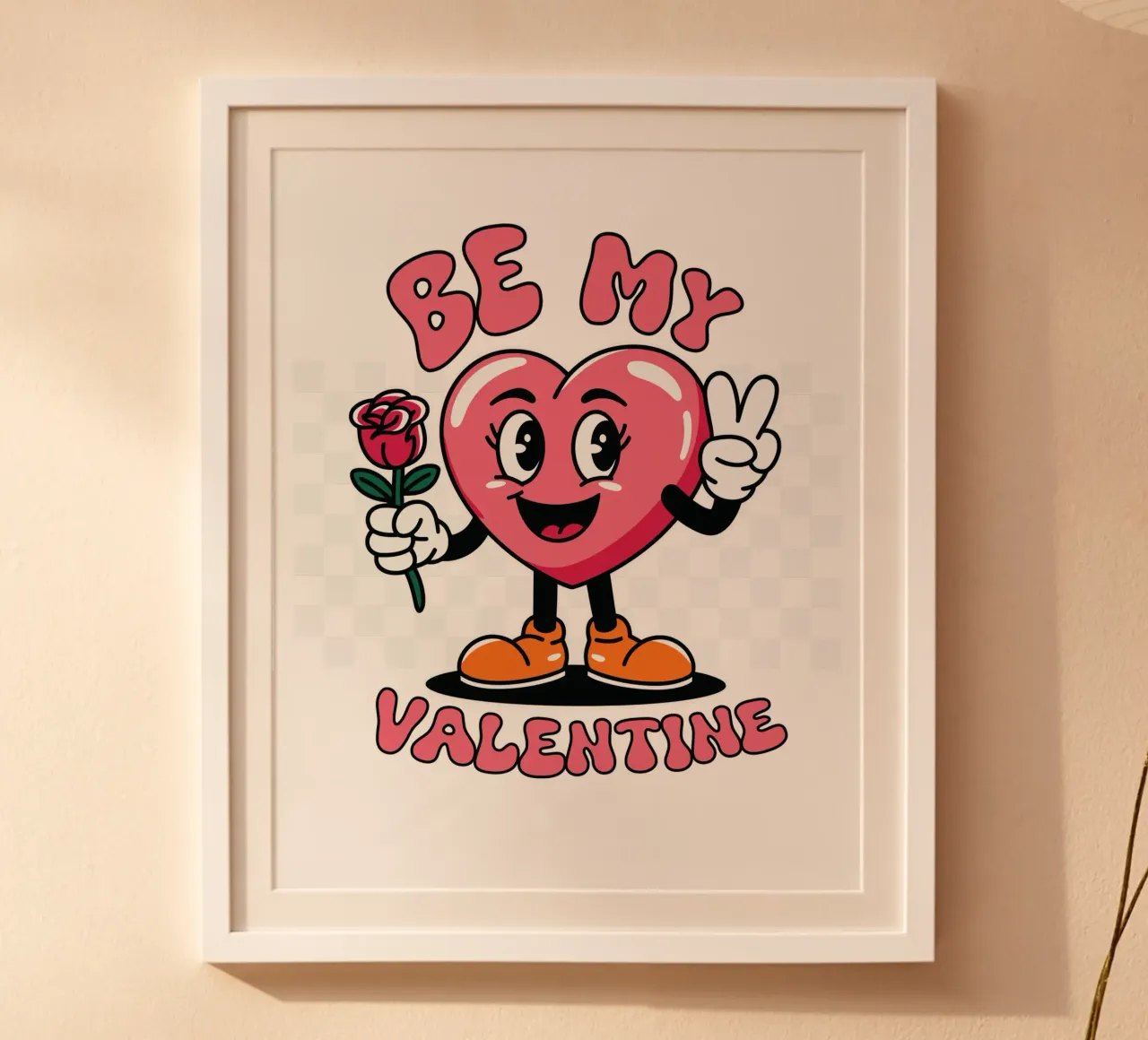 Be My Valentine poster con telaio in legno da edsonramosart