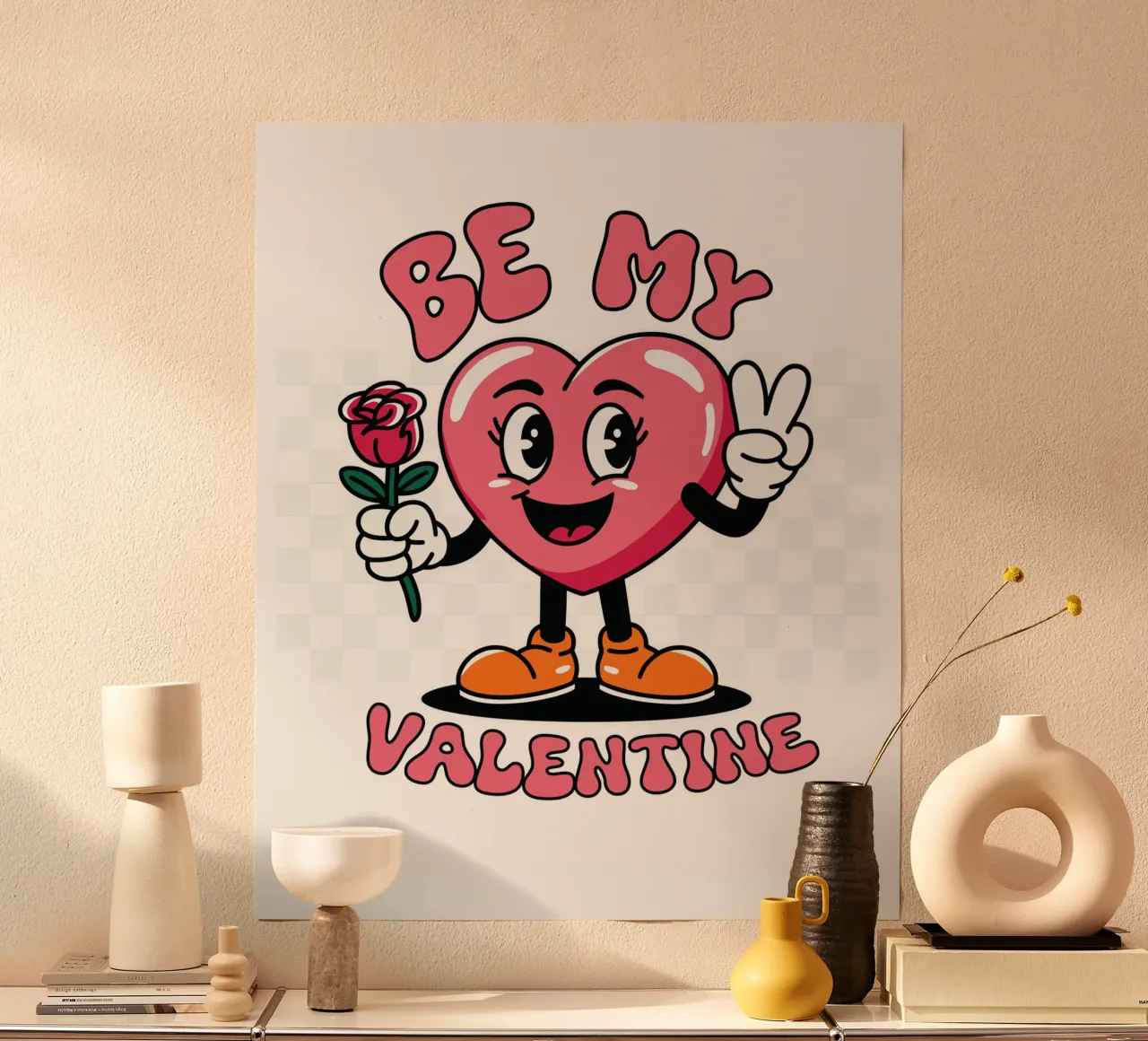 Be My Valentine poster con telaio in legno da edsonramosart