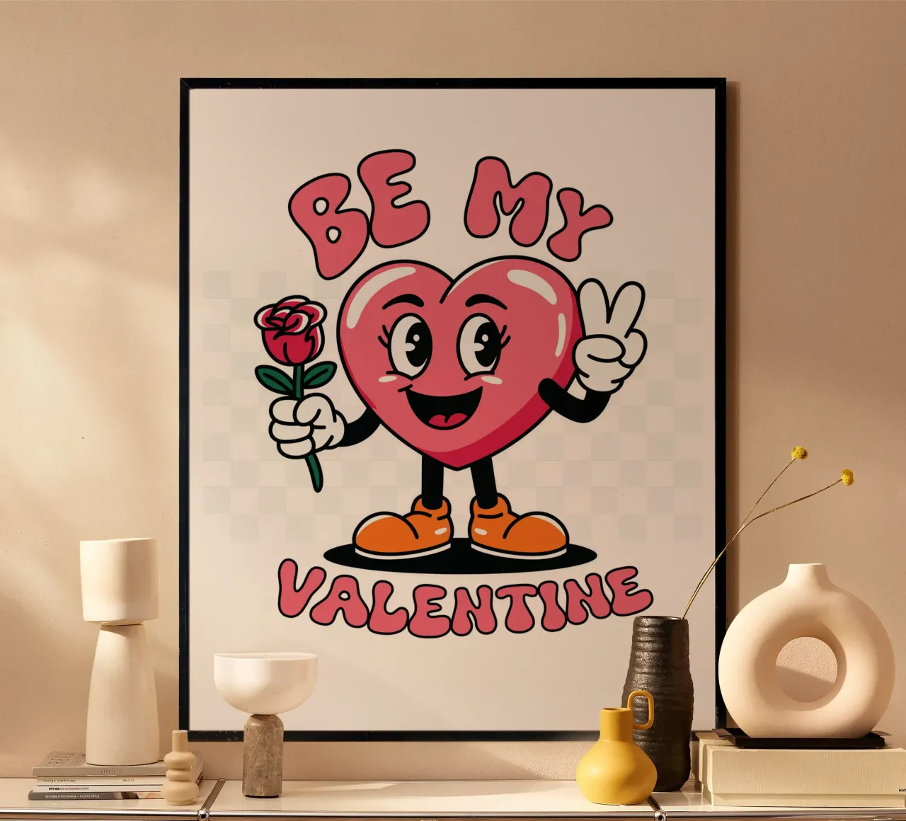 Be My Valentine poster con telaio in legno da edsonramosart