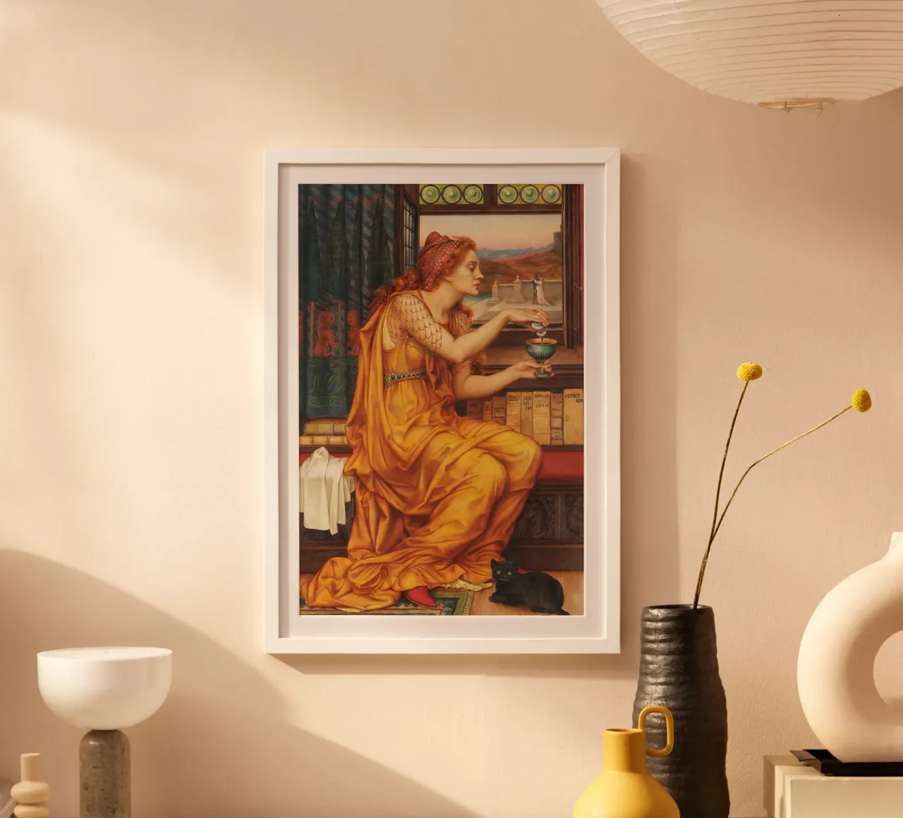 La pozione d'amore - Evelyn De Morgan poster con telaio in plastica da Timeless Artworks