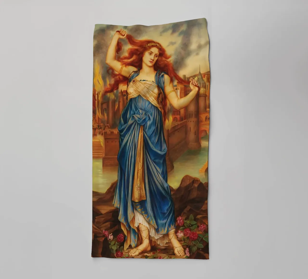 Cassandra - Evelyn De Morgan asciugamano da bagno da Timeless Artworks
