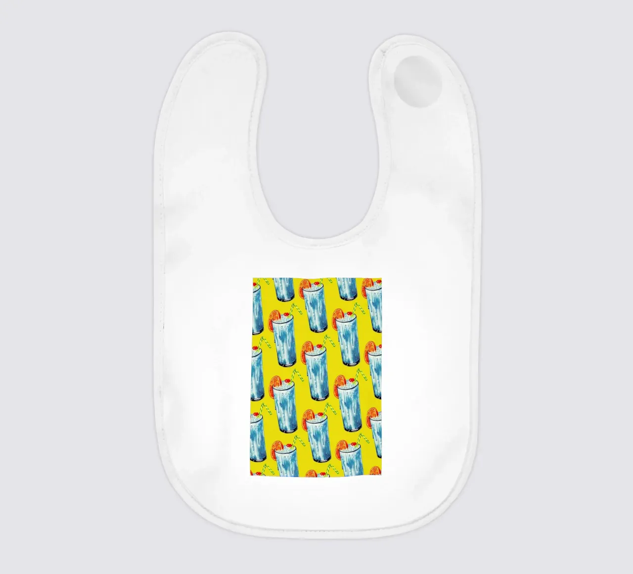 Blue Hawai Pattern baby bib by Kelly Gilleran