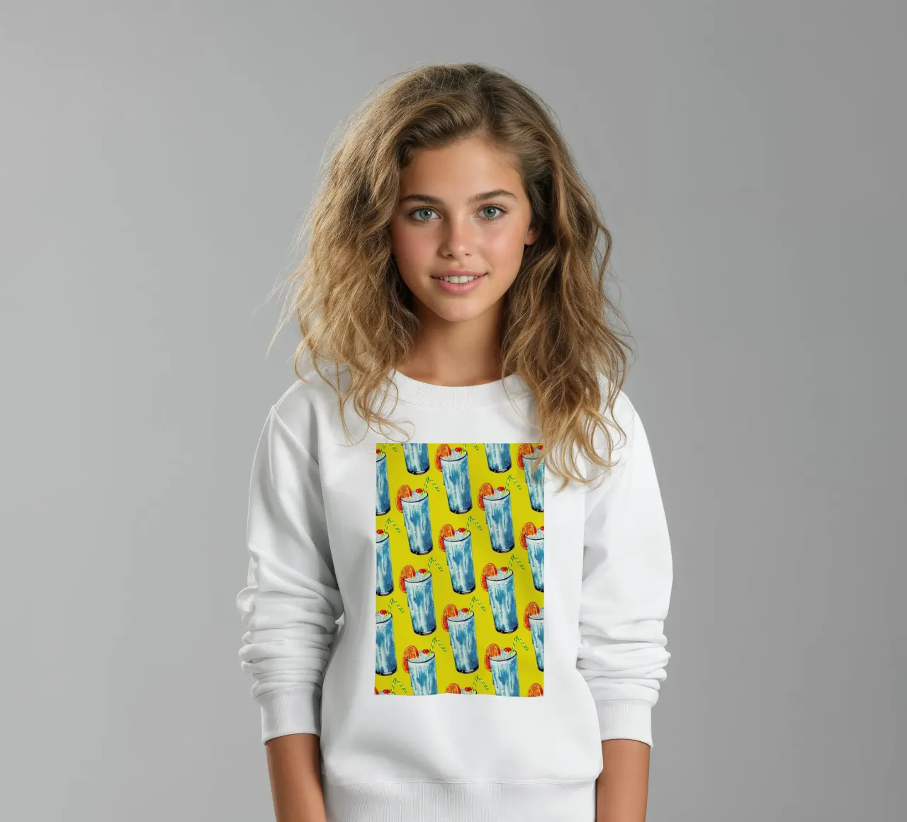 Blue Hawai Pattern kids sweatshirt by Kelly Gilleran