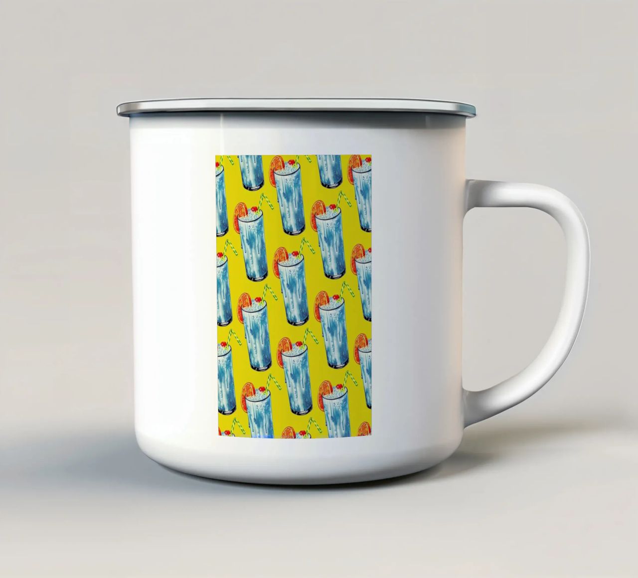 Blue Hawai Pattern tazza in smalto da Kelly Gilleran